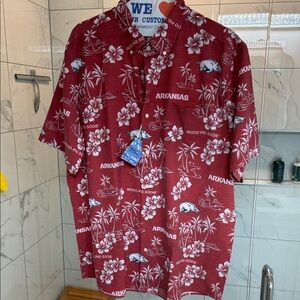 Reyn Spooner ARKANSAS RAZORBACKS Red Hawaiian Shirt XXL